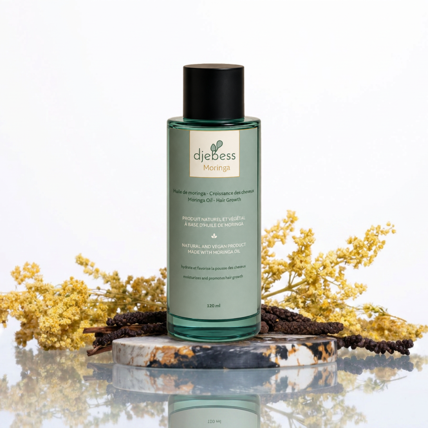 Élixir Croissance Botanique – Huile de Pousse Cheveux au Moringa Bio (150 ml)